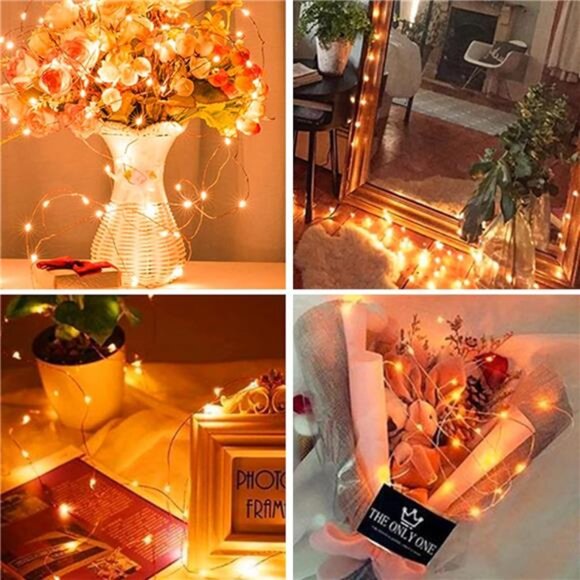 Battery Operated Fairy String Lights 200 LED Twinkle Lights 33FT Outdoor Decor - Picture 7 of 8